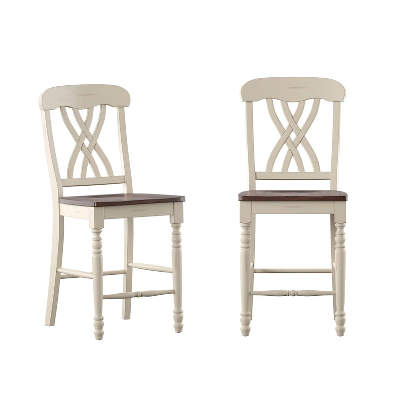 Two-Tone Counter Height Chairs (Set of 2)