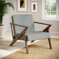 Mid-Century Modern Wood Frame Upholstered Accent Chair