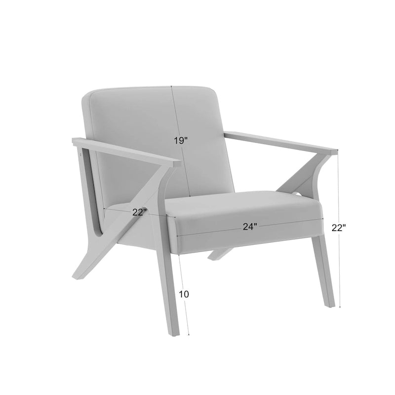 Mid-Century Modern Wood Frame Upholstered Accent Chair