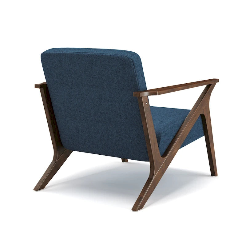 Mid-Century Modern Wood Frame Upholstered Accent Chair