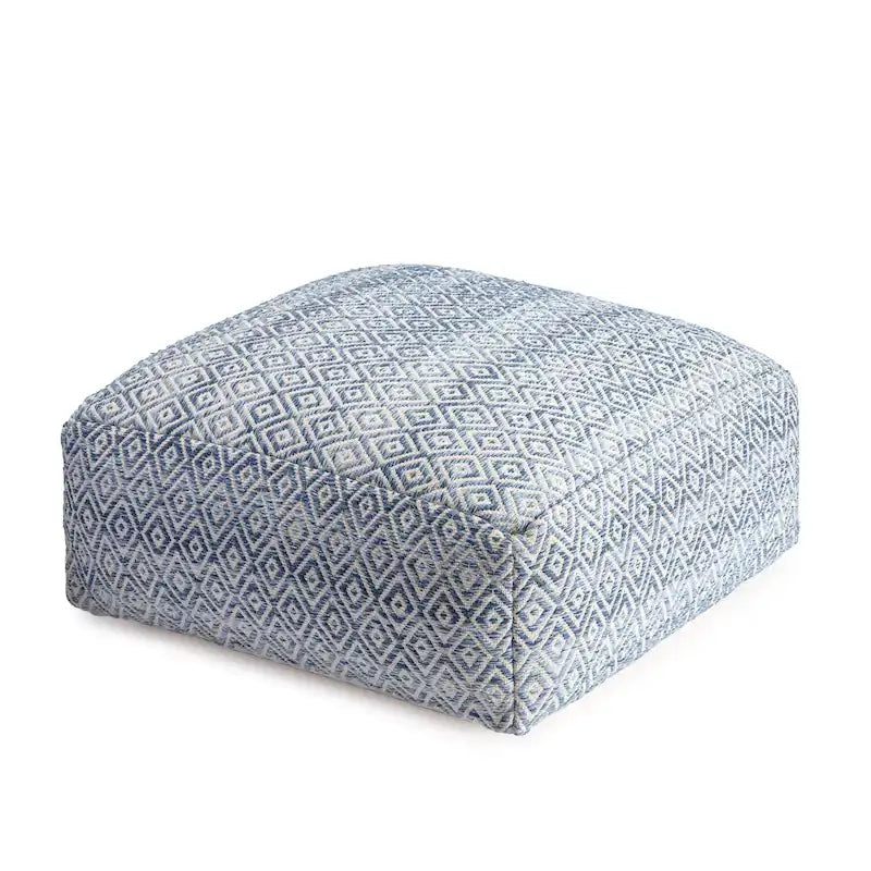 34-inch Beige Square Oversized Pouf Ottoman - Stylish Footrest for Living Room, Bedroom