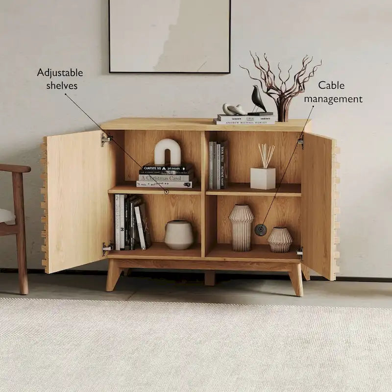Oak Effect 2 Door Accent Cabinet